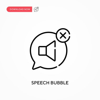 Konuşma balonu Basit vektör simgesi. Web sitesi veya mobil uygulama için modern, basit düz vektör çizimi