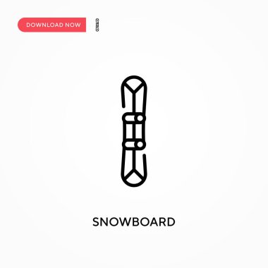 Snowboard Basit vektör simgesi. Web sitesi veya mobil uygulama için modern, basit düz vektör çizimi