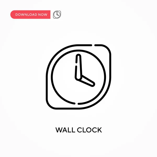 ウォールクロックシンプルなベクトルアイコン ウェブサイトやモバイルアプリのための現代的でシンプルなフラットベクトルイラスト — ストックベクタ