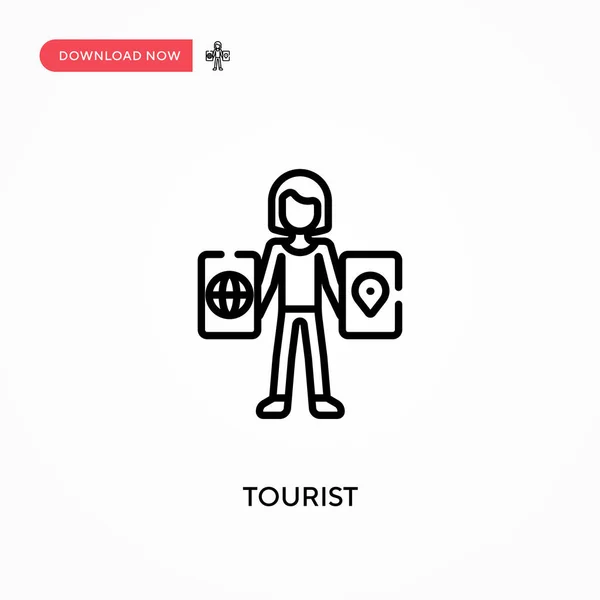 Turista Ícone Vetorial Simples Ilustração Vetorial Plana Moderna Simples Para — Vetor de Stock