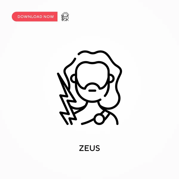 Zeus Ícone Vetorial Simples Ilustração Vetorial Plana Moderna Simples Para — Vetor de Stock