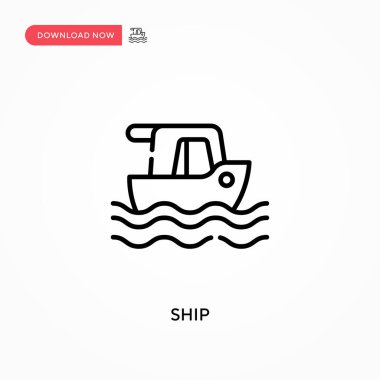 Gemi Basit vektör simgesi. Web sitesi veya mobil uygulama için modern, basit düz vektör çizimi