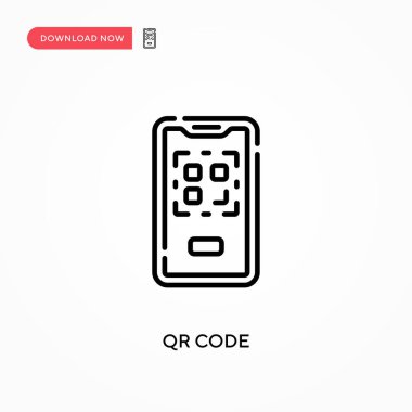Qr kodu basit vektör simgesi. Web sitesi veya mobil uygulama için modern, basit düz vektör çizimi