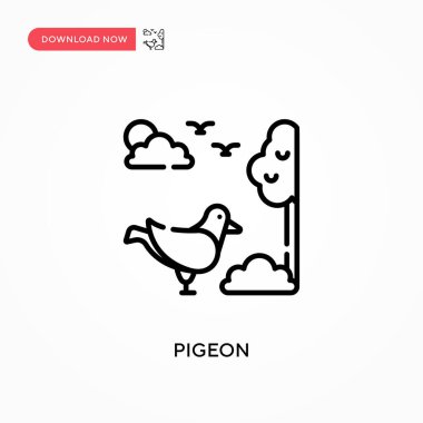 Güvercin basit vektör simgesi. Web sitesi veya mobil uygulama için modern, basit düz vektör çizimi