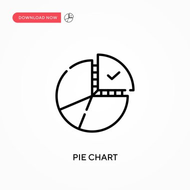 Pasta grafiği basit vektör simgesi. Web sitesi veya mobil uygulama için modern, basit düz vektör çizimi