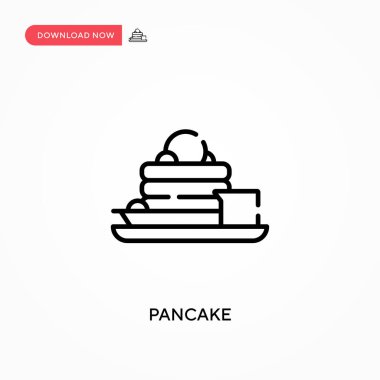 Pancake Basit vektör simgesi. Web sitesi veya mobil uygulama için modern, basit düz vektör çizimi