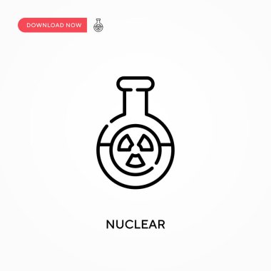 Nükleer basit vektör simgesi. Web sitesi veya mobil uygulama için modern, basit düz vektör çizimi