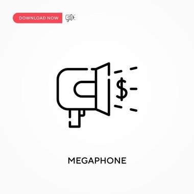 Megafon basit vektör simgesi. Web sitesi veya mobil uygulama için modern, basit düz vektör çizimi