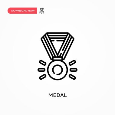 Madalya basit vektör simgesi. Web sitesi veya mobil uygulama için modern, basit düz vektör çizimi