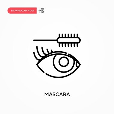 Mascara Basit vektör simgesi. Web sitesi veya mobil uygulama için modern, basit düz vektör çizimi