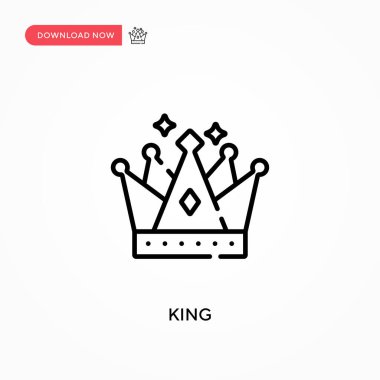 Kral Basit vektör simgesi. Web sitesi veya mobil uygulama için modern, basit düz vektör çizimi