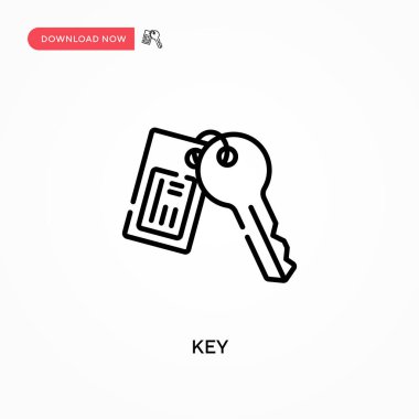 Anahtar Basit vektör simgesi. Web sitesi veya mobil uygulama için modern, basit düz vektör çizimi