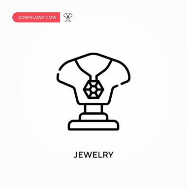 Mücevher basit vektör simgesi. Web sitesi veya mobil uygulama için modern, basit düz vektör çizimi