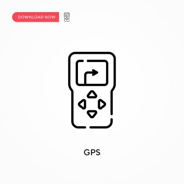 GPS basit vektör simgesi. Web sitesi veya mobil uygulama için modern, basit düz vektör çizimi