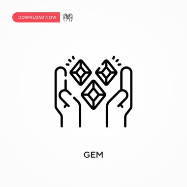Basit Gem vektör simgesi. Web sitesi veya mobil uygulama için modern, basit düz vektör çizimi