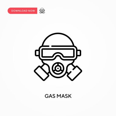 Gaz maskesi Basit vektör simgesi. Web sitesi veya mobil uygulama için modern, basit düz vektör çizimi