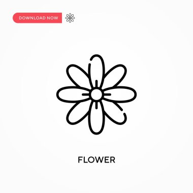 Çiçek Basit vektör simgesi. Web sitesi veya mobil uygulama için modern, basit düz vektör çizimi