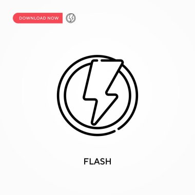 Basit Flash vektör simgesi. Web sitesi veya mobil uygulama için modern, basit düz vektör çizimi
