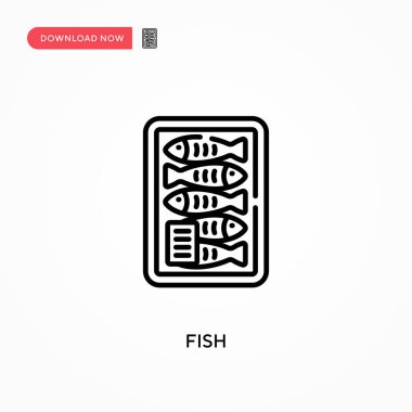 Fish Simple vektör simgesi. Web sitesi veya mobil uygulama için modern, basit düz vektör çizimi