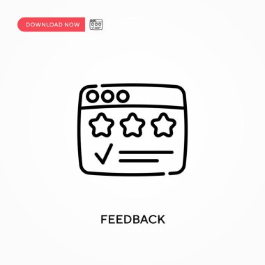 Geri besleme Basit vektör simgesi. Web sitesi veya mobil uygulama için modern, basit düz vektör çizimi