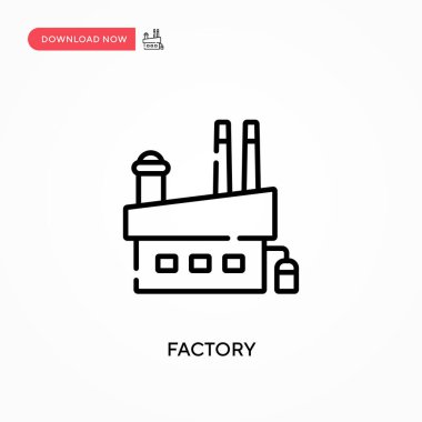 Fabrika Basit vektör simgesi. Web sitesi veya mobil uygulama için modern, basit düz vektör çizimi