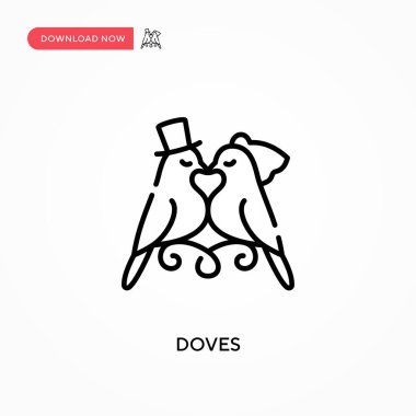 Güvercinler basit vektör simgesi. Web sitesi veya mobil uygulama için modern, basit düz vektör çizimi