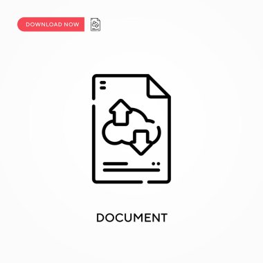 Belge Basit vektör simgesi. Web sitesi veya mobil uygulama için modern, basit düz vektör çizimi