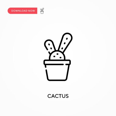 Kaktüs basit vektör simgesi. Web sitesi veya mobil uygulama için modern, basit düz vektör çizimi