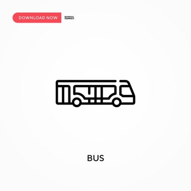 Otobüs Basit vektör simgesi. Web sitesi veya mobil uygulama için modern, basit düz vektör çizimi