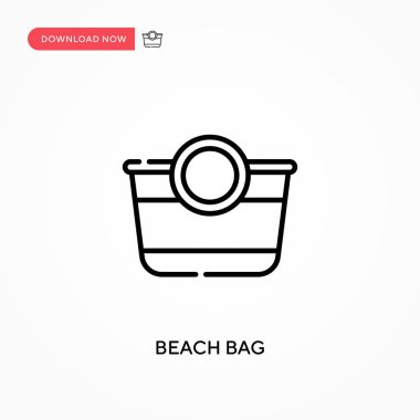 Plaj çantası basit vektör simgesi. Web sitesi veya mobil uygulama için modern, basit düz vektör çizimi