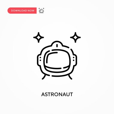 Astronot Basit vektör simgesi. Web sitesi veya mobil uygulama için modern, basit düz vektör çizimi