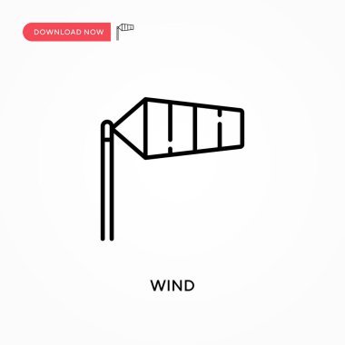 Rüzgâr Basit vektör simgesi. Web sitesi veya mobil uygulama için modern, basit düz vektör çizimi
