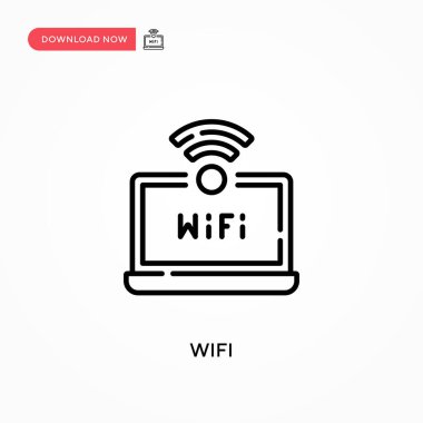 Wifi Basit vektör simgesi. Web sitesi veya mobil uygulama için modern, basit düz vektör çizimi