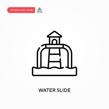 Su kaydırağı basit vektör simgesi. Web sitesi veya mobil uygulama için modern, basit düz vektör çizimi