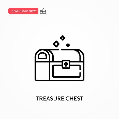 Hazine sandığı basit vektör simgesi. Web sitesi veya mobil uygulama için modern, basit düz vektör çizimi