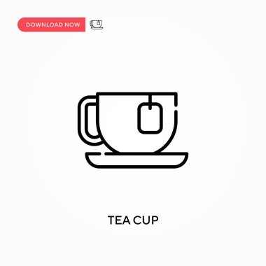 Çay fincanı basit vektör simgesi. Web sitesi veya mobil uygulama için modern, basit düz vektör çizimi