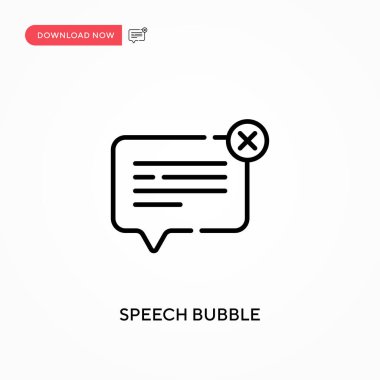 Konuşma balonu Basit vektör simgesi. Web sitesi veya mobil uygulama için modern, basit düz vektör çizimi