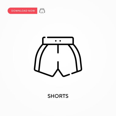 Shorts Basit vektör simgesi. Web sitesi veya mobil uygulama için modern, basit düz vektör çizimi
