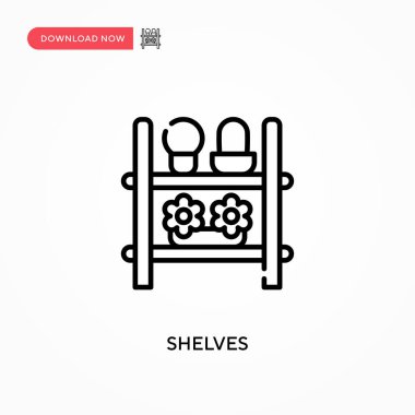 Raflar basit vektör simgesi. Web sitesi veya mobil uygulama için modern, basit düz vektör çizimi