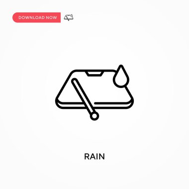 Basit vektör simgesi yağmur. Web sitesi veya mobil uygulama için modern, basit düz vektör çizimi