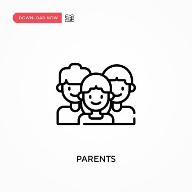 Ebeveynler basit vektör simgesi. Web sitesi veya mobil uygulama için modern, basit düz vektör çizimi