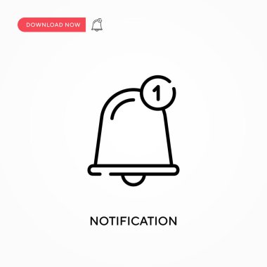Bildirim Basit vektör simgesi. Web sitesi veya mobil uygulama için modern, basit düz vektör çizimi