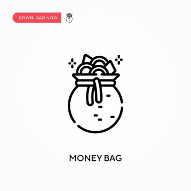 Para çantası basit vektör simgesi. Web sitesi veya mobil uygulama için modern, basit düz vektör çizimi