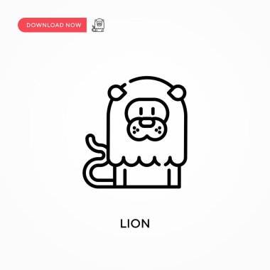 Lion Simple vektör simgesi. Web sitesi veya mobil uygulama için modern, basit düz vektör çizimi
