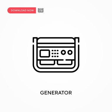Jeneratör Basit vektör simgesi. Web sitesi veya mobil uygulama için modern, basit düz vektör çizimi