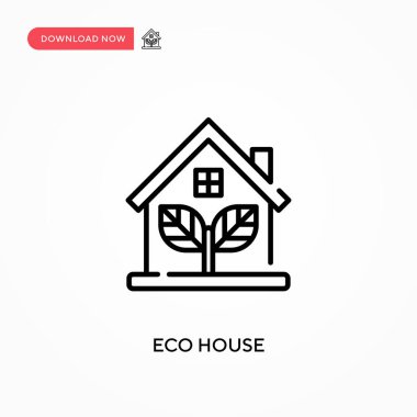 Eko ev Basit vektör simgesi. Web sitesi veya mobil uygulama için modern, basit düz vektör çizimi