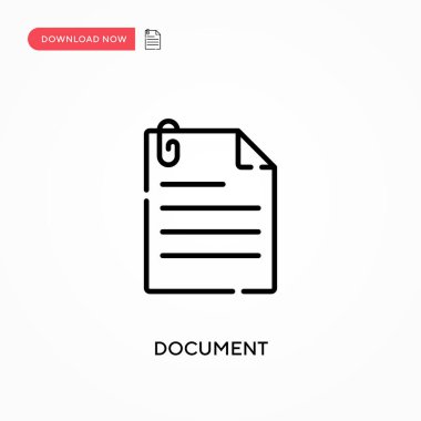 Belge Basit vektör simgesi. Web sitesi veya mobil uygulama için modern, basit düz vektör çizimi