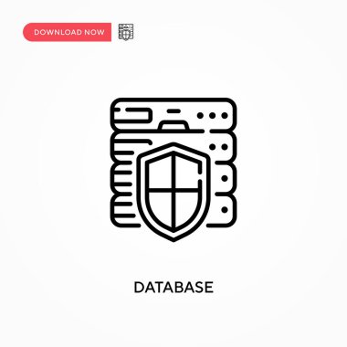 Veritabanı Basit vektör simgesi. Web sitesi veya mobil uygulama için modern, basit düz vektör çizimi