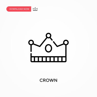 Crown Basit vektör simgesi. Web sitesi veya mobil uygulama için modern, basit düz vektör çizimi