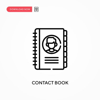 İletişim kitabı basit vektör simgesi. Web sitesi veya mobil uygulama için modern, basit düz vektör çizimi